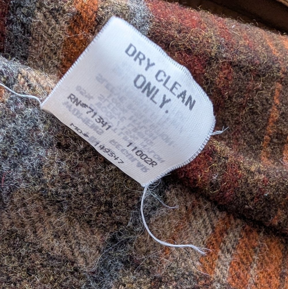 Vintage L.L. Bean Wool Blanket Lined Barn Coat Duster Women's Large Tan 90s - Picture 6 of 8